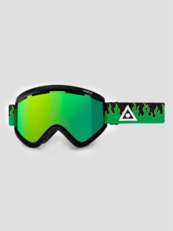 Ashbury Blackbird Green Flame (+Bonus Lens) Goggle