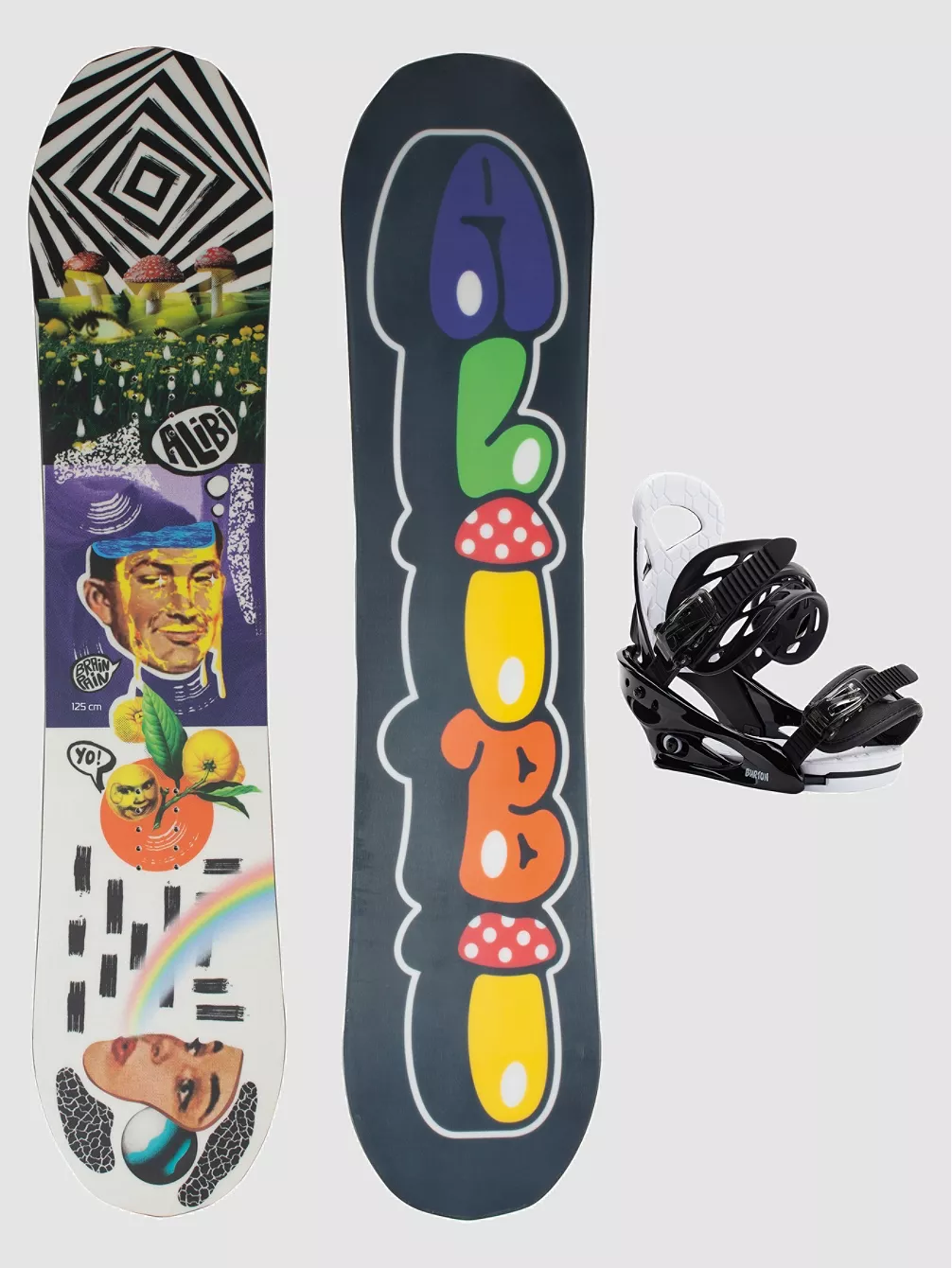 Alibi Snowboards Brain Rain 125 + Burton Smalls 2023 Snowboard-Set 3 Alibi Snowboards Brain Rain 125 + Burton Smalls 2023 Snowboard-Set