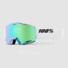 100Percent Norg Hiper White/Green Goggle -Sports - Matériel De Ski NorgHiperWhiteGreenGoggle